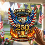250 Years of Freedom Patriotic Gifts - Personalized Window Hanging Acrylic Suncatcher