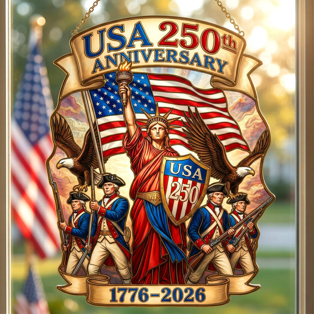 USA 250th Anniversary Gifts For Patriots - Window Hanging Acrylic Suncatcher