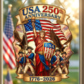 USA 250th Anniversary Gifts For Patriots - Window Hanging Acrylic Suncatcher