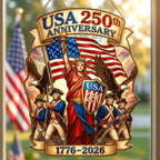 USA 250th Anniversary Gifts For Patriots - Window Hanging Acrylic Suncatcher