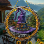 Magic Witch Hat Colorful Halloween Gift - Window Hanging Acrylic Suncatcher