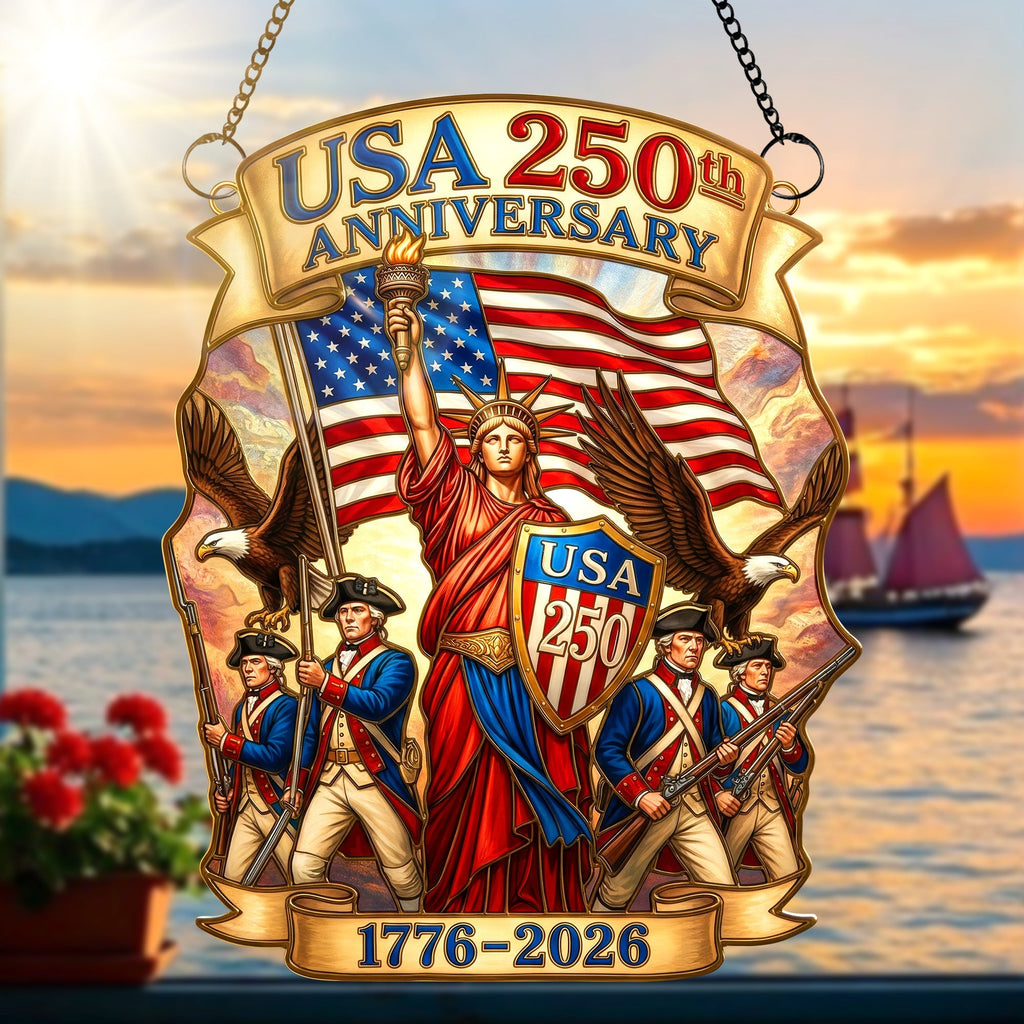 USA 250th Anniversary Gifts For Patriots - Window Hanging Acrylic Suncatcher