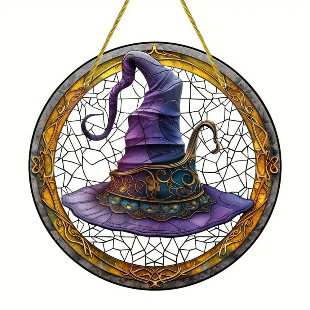 Magic Witch Hat Colorful Halloween Gift - Window Hanging Acrylic Suncatcher
