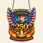 250 Years of Freedom Patriotic Gifts - Personalized Window Hanging Acrylic Suncatcher