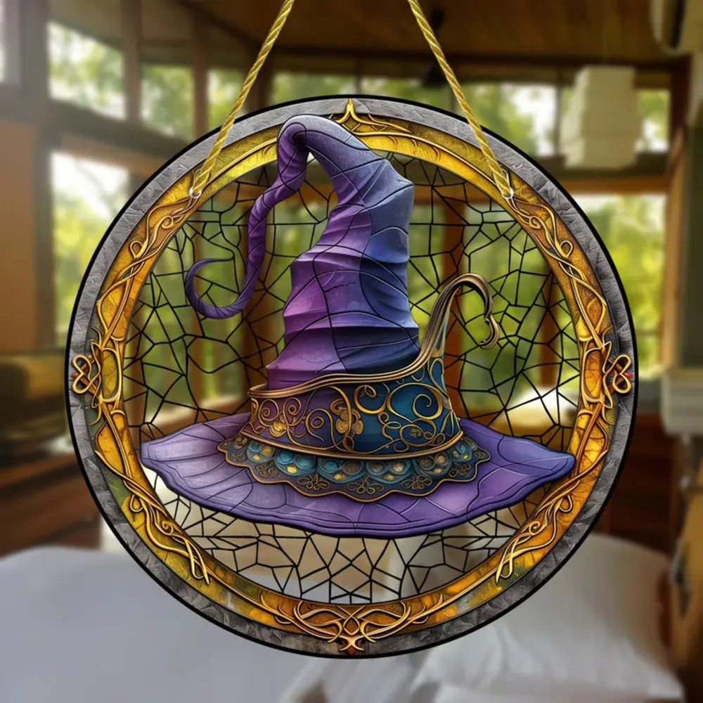 Magic Witch Hat Colorful Halloween Gift - Window Hanging Acrylic Suncatcher