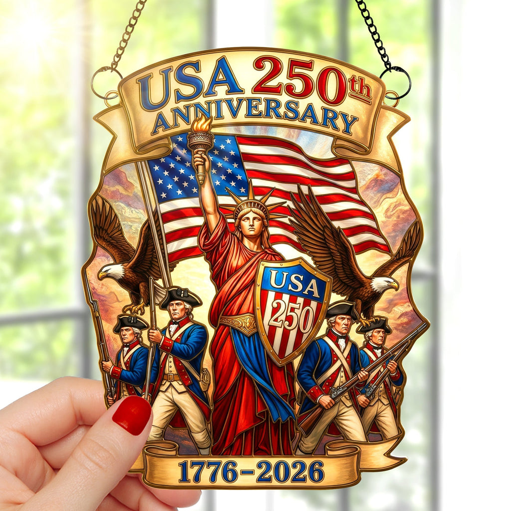 USA 250th Anniversary Gifts For Patriots - Window Hanging Acrylic Suncatcher
