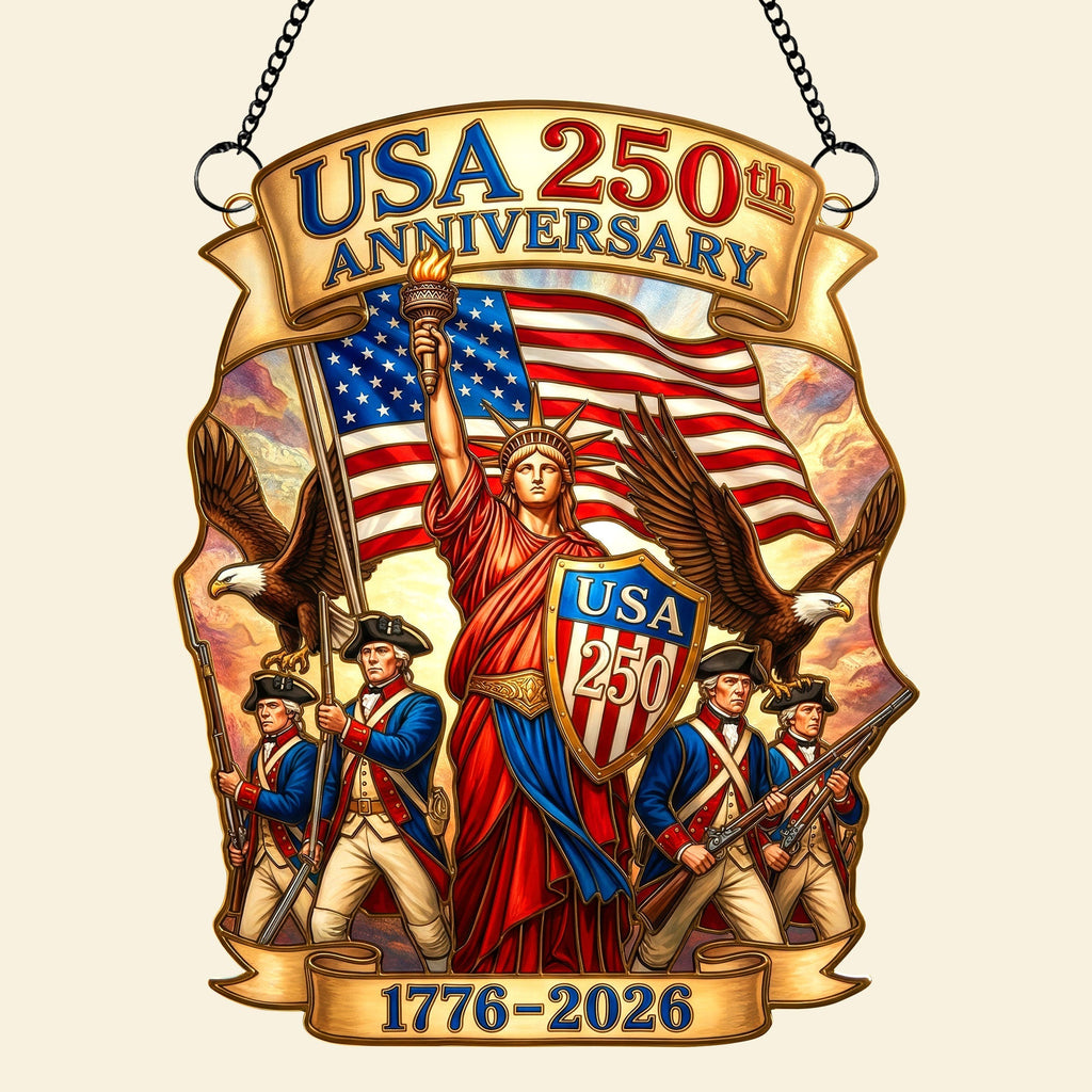 USA 250th Anniversary Gifts For Patriots - Window Hanging Acrylic Suncatcher